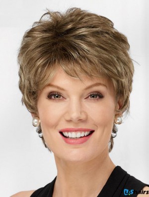 6 inch Wavy Capless Blonde Discount Short Wig