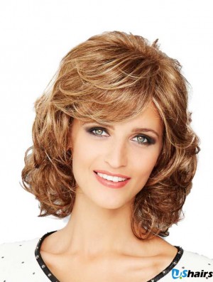 Chin Length Wavy Brown Hand-Tied Wigs Style