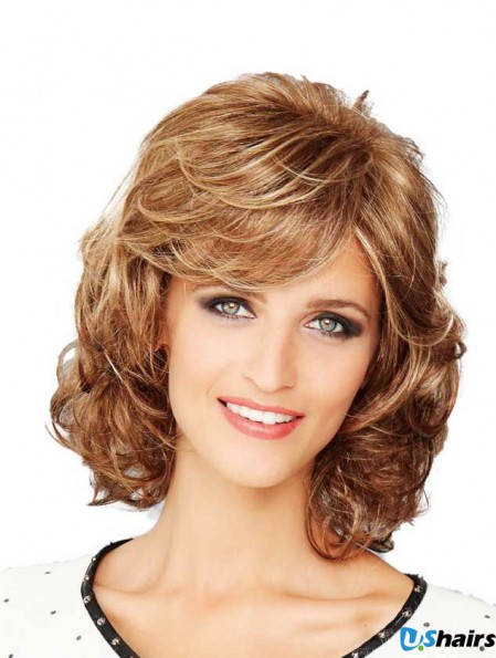 Chin Length Wavy Brown Hand-Tied Wigs Style