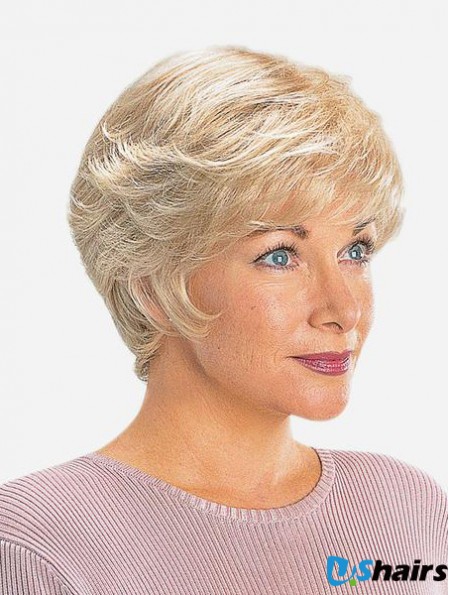 Straight 8 inch Monofilament Synthetic Blonde Short Best Quality Lace Wigs