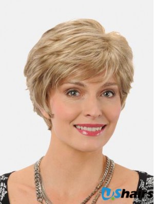 Straight 8 inch Synthetic Blonde Short High Quality Lace Wig