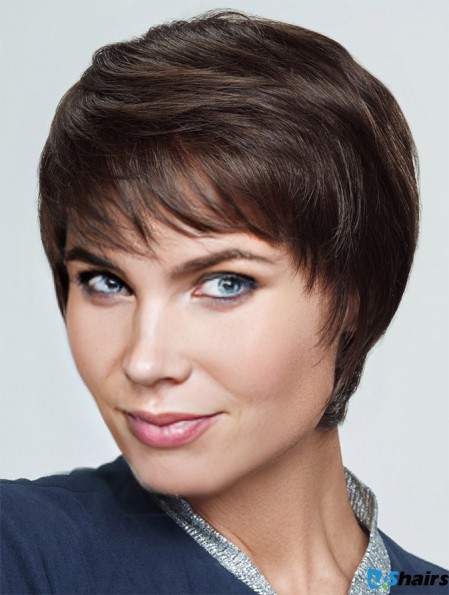 Hair Wigs Brown Cropped Straight Boycuts Wigs