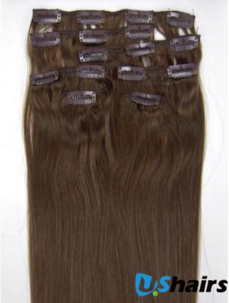 Perfect Brown Straight Remy Human Hair Clip In Hair Extensions