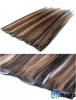 High Quality Brown Straight Remy Human Hair Clip In Hair Extensions