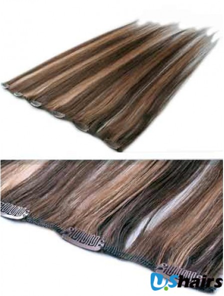 High Quality Brown Straight Remy Human Hair Clip In Hair Extensions