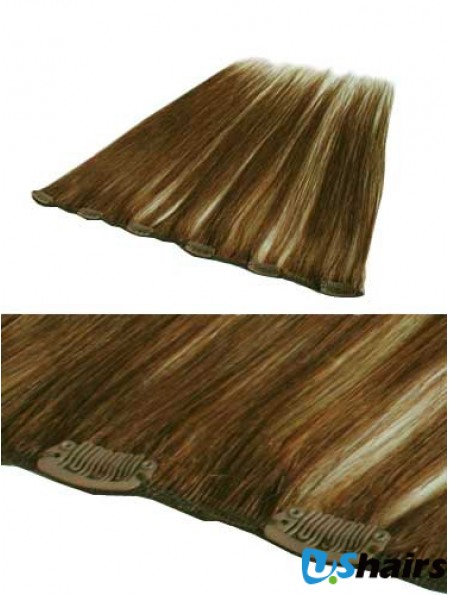 Beautiful Brown Straight Remy Human Hair Clip In Hair Extensions