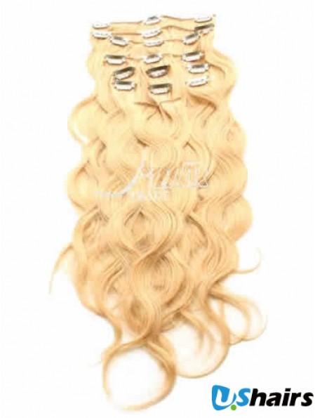 Ideal Blonde Curly Remy Human Hair Clip In Hair Extensions