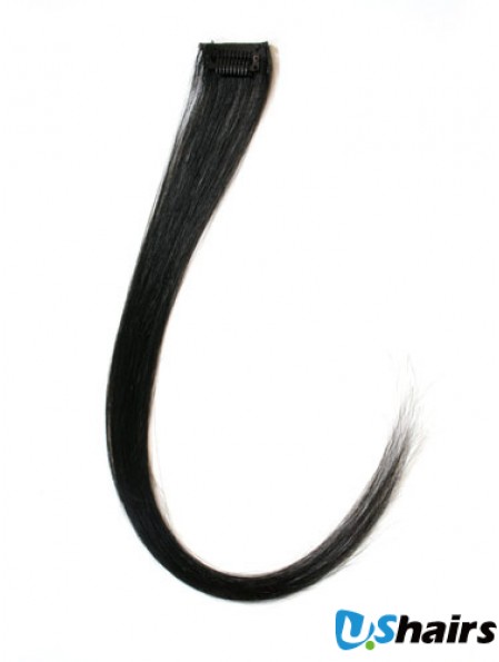 Exquisite Black Straight Remy Human Hair Clip In Hair Extensions