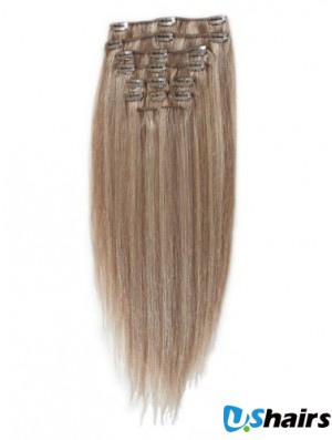 Great Blonde Straight Remy Human Hair Clip In Hair Extensions