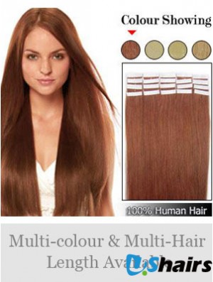 Auburn Straight Ideal Remy Human Hair Tape In Hair Extensions