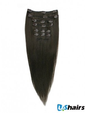 Good Black Straight Remy Human Hair Clip In Hair Extensions