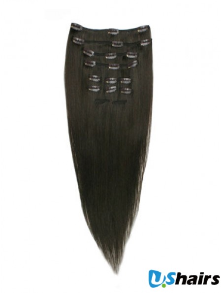 Good Black Straight Remy Human Hair Clip In Hair Extensions