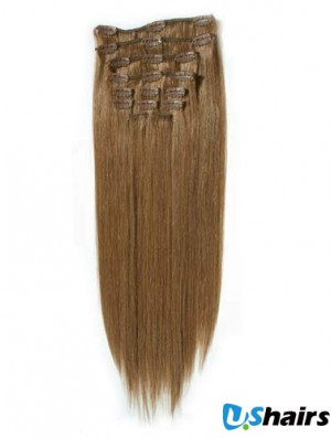 Fashionable Blonde Straight Remy Human Hair Clip In Hair Extensions