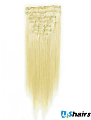 Perfect Blonde Straight Remy Human Hair Clip In Hair Extensions