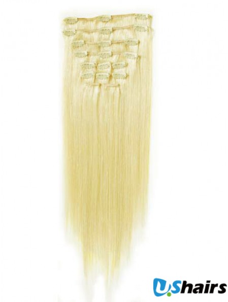 Perfect Blonde Straight Remy Human Hair Clip In Hair Extensions