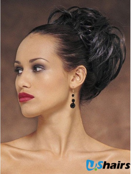 Exquisite Black Wavy Synthetic Clip In Hairpieces