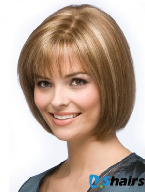 Blonde Synthetic Women Bob Wigs Chin Length