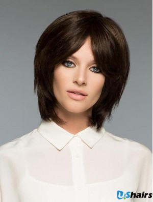 Brown Natural Straight Short Remy Human Hair Bob Wigs