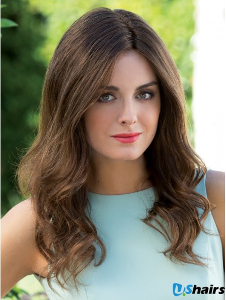 Long Wavy Layered Brown Soft 100% Hand-tied Wigs