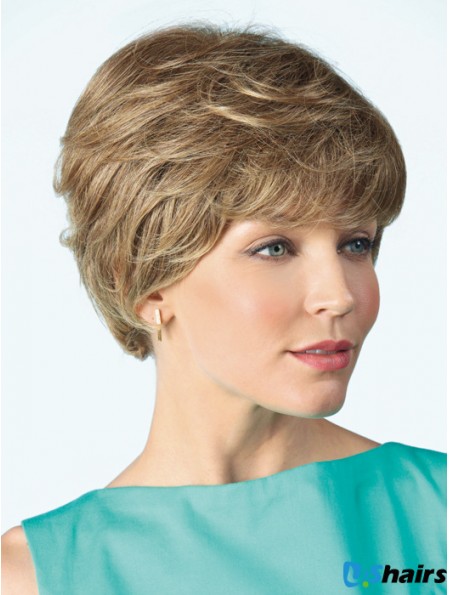 Monofilament Wig Human 100% Hand Tied Curly Style Short Length Boycuts