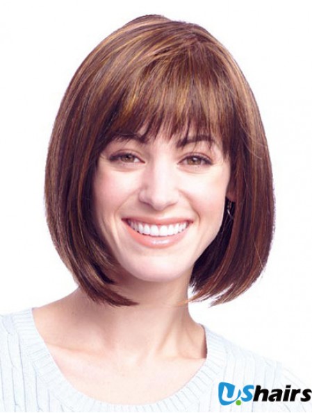 Human Hair Bob Wigs With Mono Top Chin Length