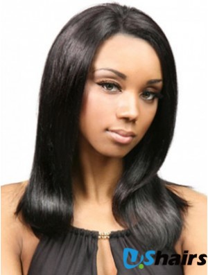 Yaki Human Hair With Capless Black Color Yaki Style