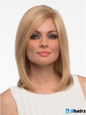 Straight Human Hair Straight Style Shoulder Length Blonde Color