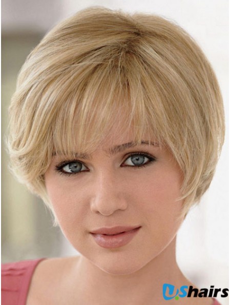 Human Hair Wigs UK Straight Blonde Color 