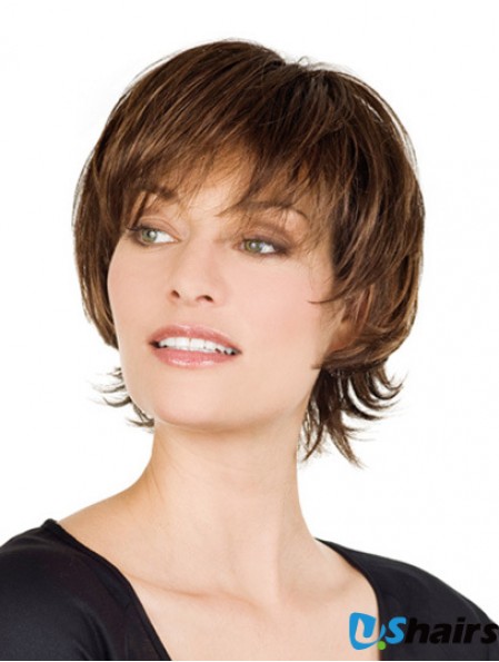 Monofilament Human Hair Wigs Sale Lace With Bangs Front Short Length