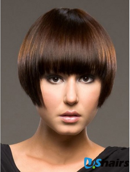 Bob Synthetic Wigs With Capless Straight Style Short Length