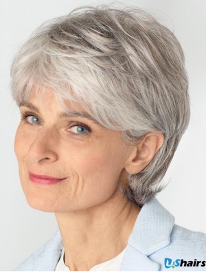 Ladies Grey Remy Human Hair Wigs UK