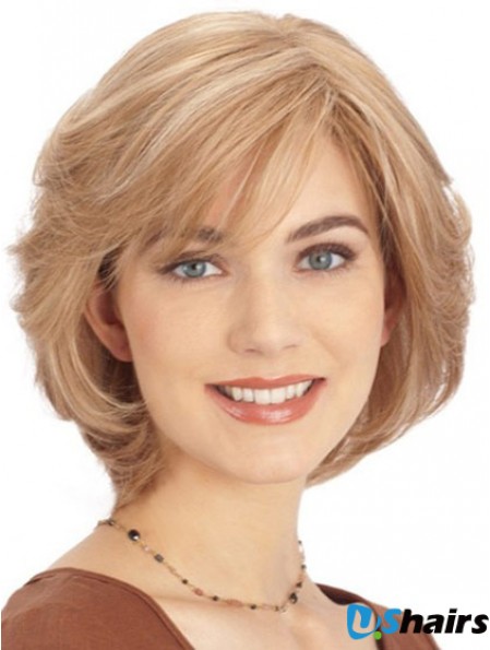 Human Hair Lace Front Monofilament Top Wigs Blonde Color Chin Length