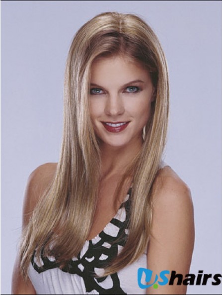 Half Blonde Wig Lace Front Long Length Straight Style