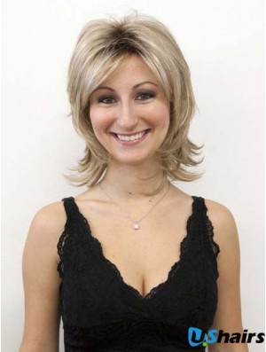 Blonde Wig Synthetic Wigs Layered Cut Straight Style