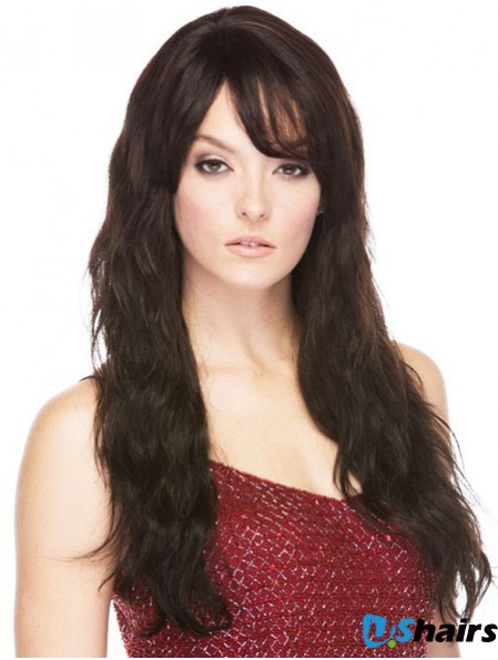 Brazilian Human Hair With Bangs Straight Style Long Length