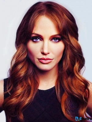 100% Human Hair Jennifer Lawrence Wigs With Capless Wavy Style Long Length