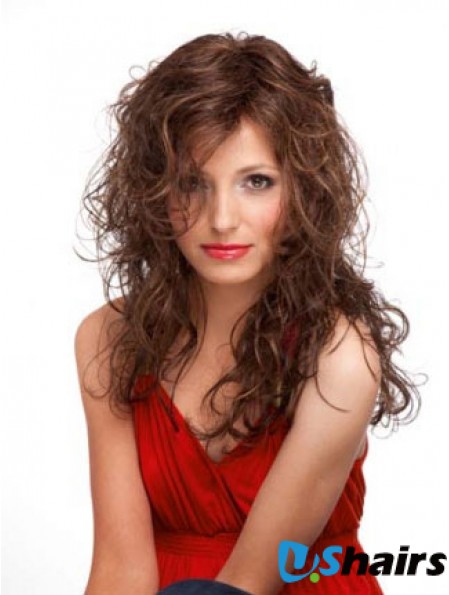 Curly Monofilament Wigs 100% Hand Tied Long Length Layered Cut