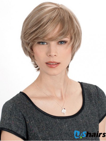 Monofilament Straight Layered Chin Length 8 inch Discount Human Hair Wigs