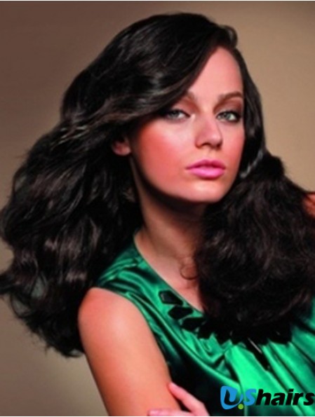 Human Hair Full Lace Wigs Sale With Bangs Black Color