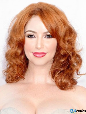 Full Lace Human Hair  Wigs Shoulder Length Cropped Color Wavy Style