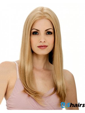 24 inch Blonde Long Layered Straight Flexibility Lace Wigs