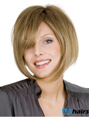 Chin Length Blonde Modern 10 inch Wavy Bob Wigs