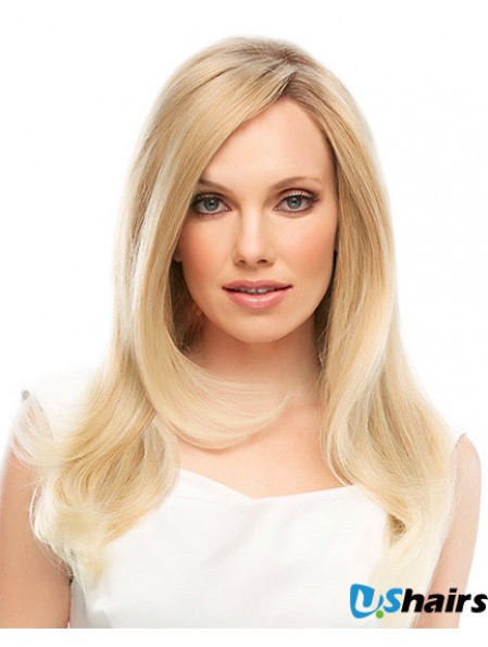 18 inch Blonde Long Layered Straight Designed Lace Wigs