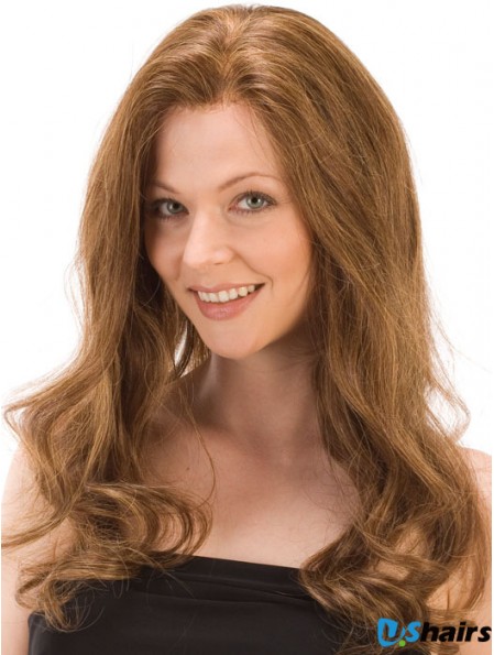 Wavy Without Bangs Monofilament Auburn Exquisite Long Wigs