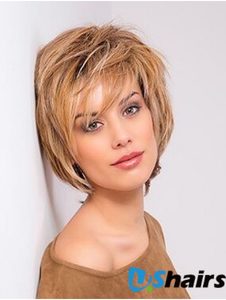 Monofilament Straight Bobs 10 inch Copper Chin Length Wigs Human Hair