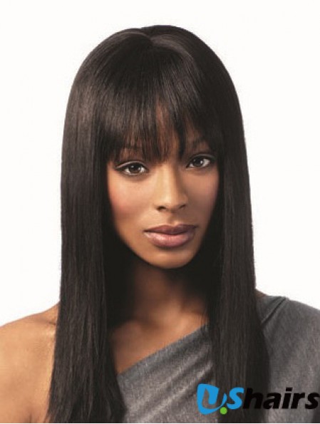 Remy Human Black African American Wigs With Bangs