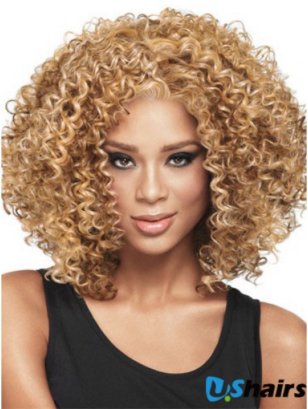 African Hair Style With Capless Kinky Style Blonde Color Shoulder Length