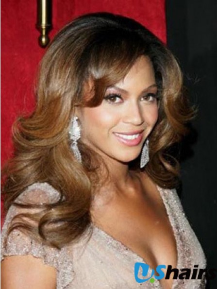 Long Brown Layered Wavy Fashion Full Lace  Knowles Wigs