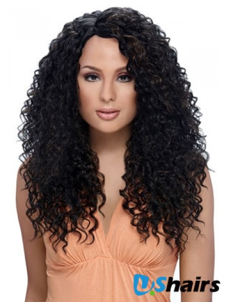 Long Black Kinky Layered Perfect African American Wigs