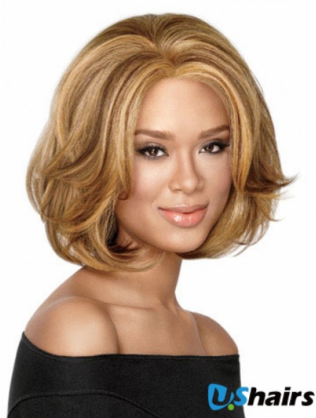 Chin Length Wavy Capless Blonde Durable Bob Wigs